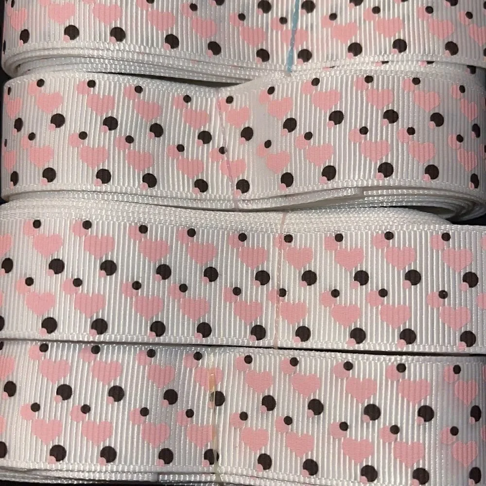 Grosgrain Ribbon 7/8” 5 yards 5/$20 hair bows shipping supplies hearts polka dot